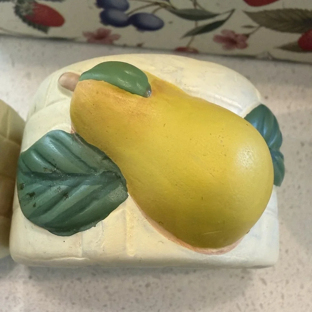 Vintage Country Orchard Set 4 Porcelain Napkin Rings Shabby Chic French Cottage